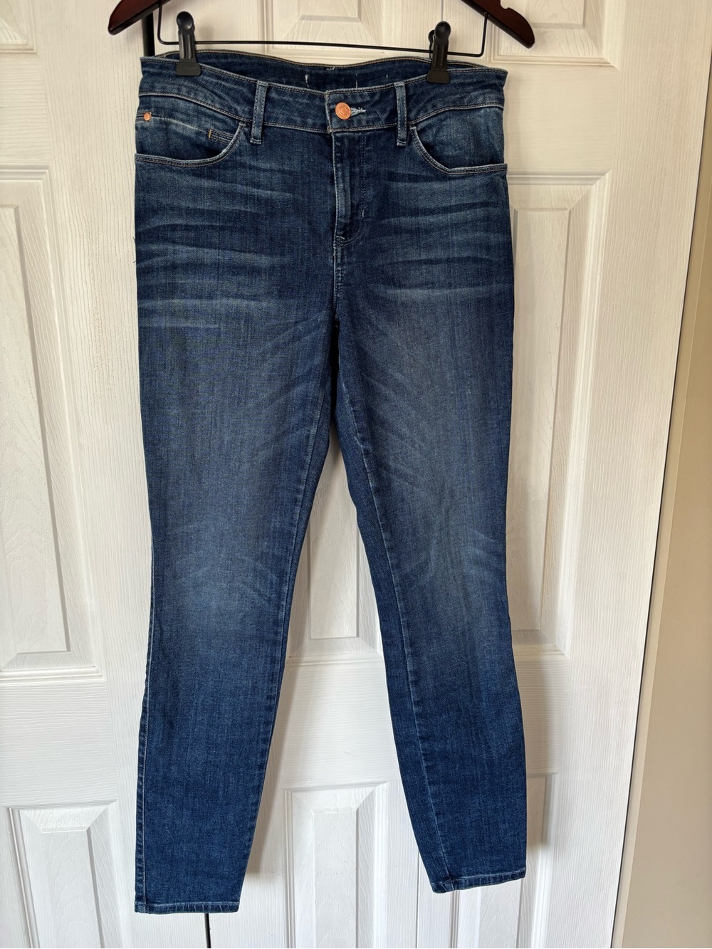 Guess Mid Rise Power Curvy Blue Denim Skinny Jeans Size 29 Regular